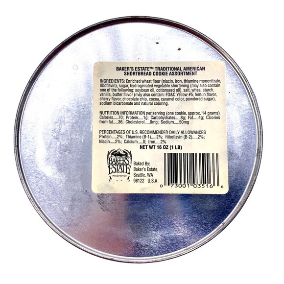 Baker's Estate Shortbread Cookies Food Tin Metal Storage Canister Victorian Chil - Picture 7 of 10